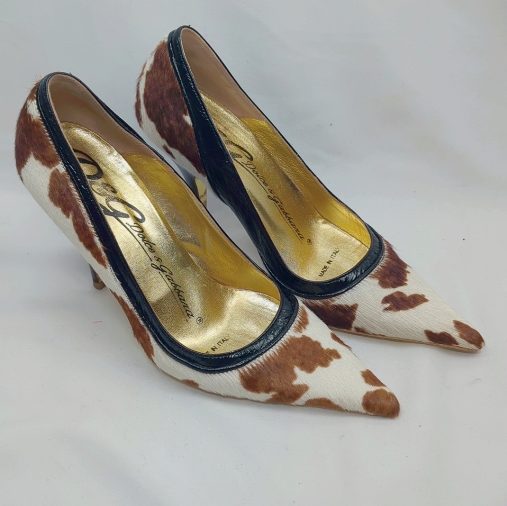 D&G Cow-Print Heels | Pointed Toe | Size 36 | Comes with Box